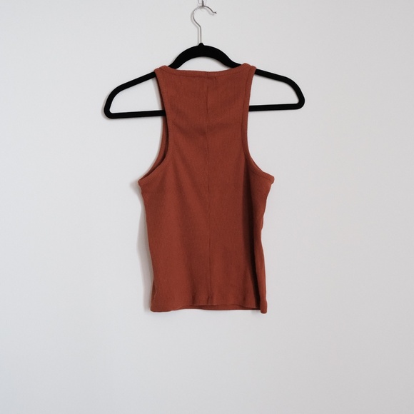 Women's Jcrew ribbed halter burnt orange tank size M - Picture 5 of 6